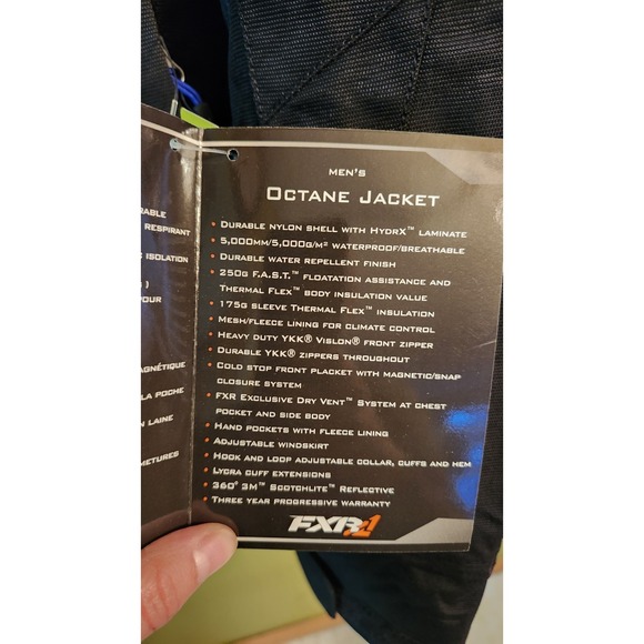 Yamaha OCTANE FXR Mens‎ Black/blue Winter Jacket. Riding/snowmobile. Medium.NWT - Picture 4 of 10